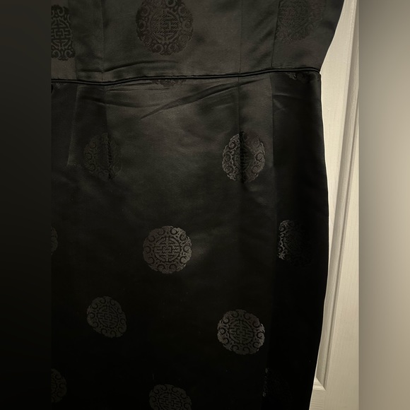 Vintage Handmade Black Dress Satin Zip Up About A Size 10 Women’s 1970 Pencil Dr - Picture 2 of 7